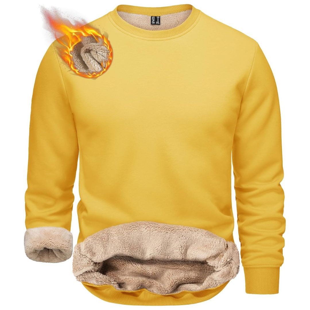 Men’s Sherpa Lined Sweatshirt Warm Heavyweight Fleece Pullover