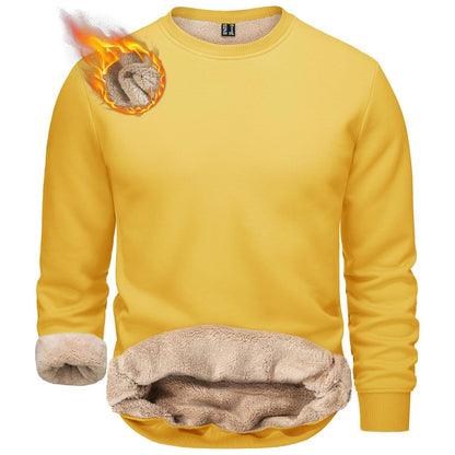 Men’s Sherpa Lined Sweatshirt Warm Heavyweight Fleece Pullover