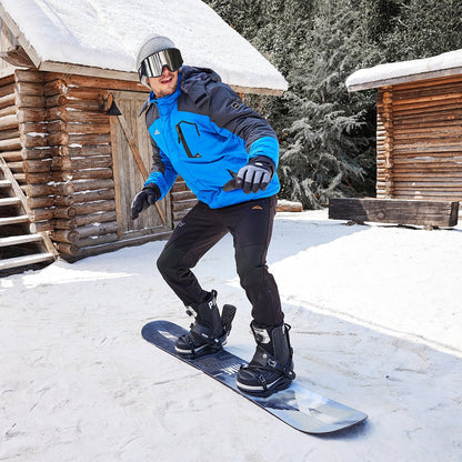 Men's Waterproof Fleece Lined Ski Jacket with Multiple Pockets
