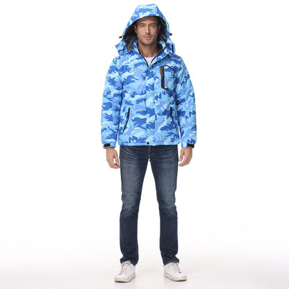Men's Waterproof Fleece Lined Ski Jacket with Multiple Pockets