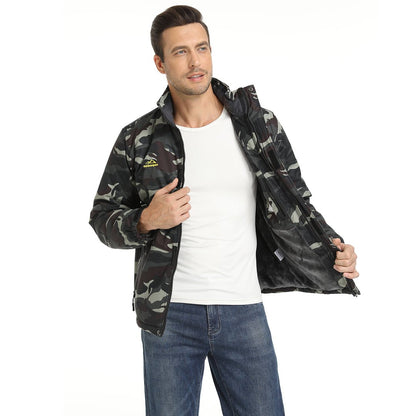 Men's Waterproof Fleece Lined Ski Jacket with Multiple Pockets