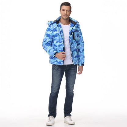 Men's Waterproof Fleece Lined Ski Jacket with Multiple Pockets