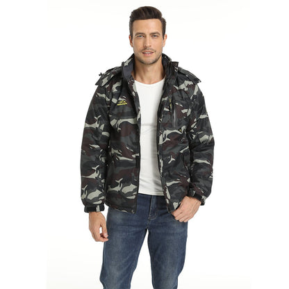 Men's Waterproof Fleece Lined Ski Jacket with Multiple Pockets