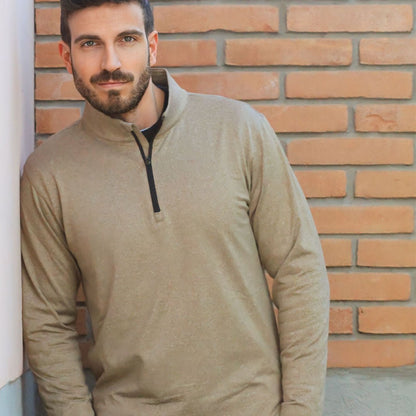 Men’s Quarter Zip Pullover Sweatshirt Long Sleeve Winter Fleece Lined Thermal