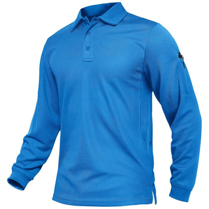 Men's Long Sleeve Quick Dry Tactical Performance Polo Shirt