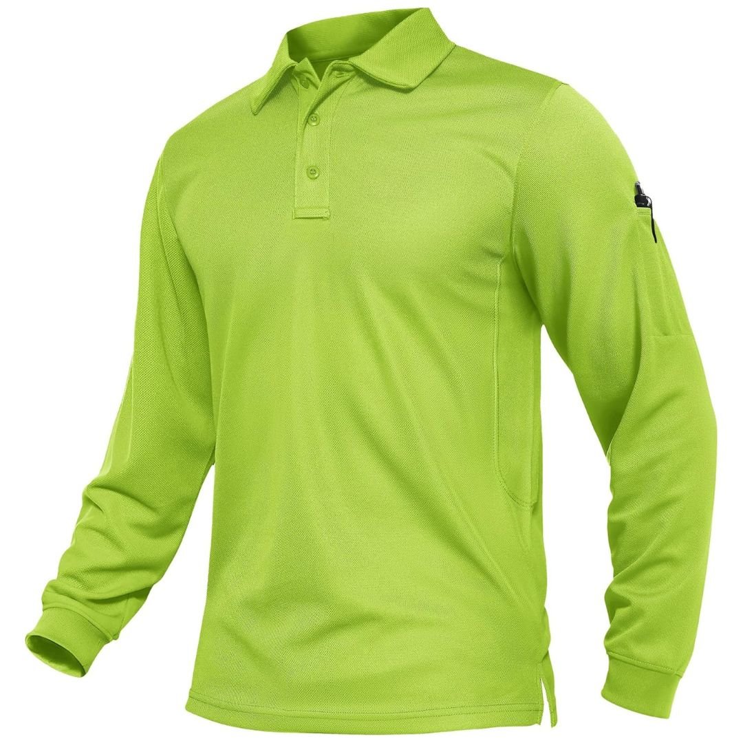 Men's Long Sleeve Quick Dry Tactical Performance Polo Shirt