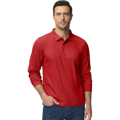 Men's Long Sleeve Quick Dry Tactical Performance Polo Shirt