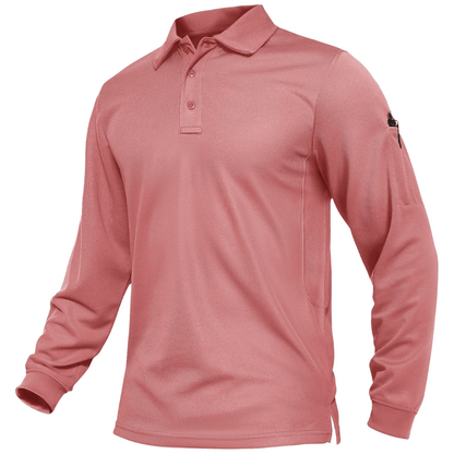 Men's Long Sleeve Quick Dry Tactical Performance Polo Shirt