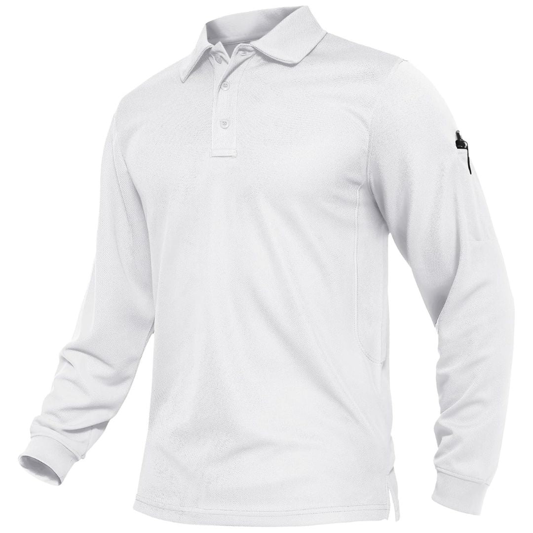 Men's Long Sleeve Quick Dry Tactical Performance Polo Shirt