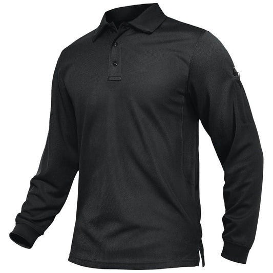 Men's Long Sleeve Quick Dry Tactical Performance Polo Shirt