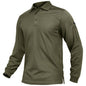 Men's Long Sleeve Quick Dry Tactical Performance Polo Shirt
