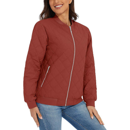 Women's Diamond Quilted Jackets Lightweight Casual Bomber Jacket