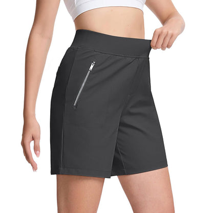 Women's High Waisted Hiking Shorts with Zippers