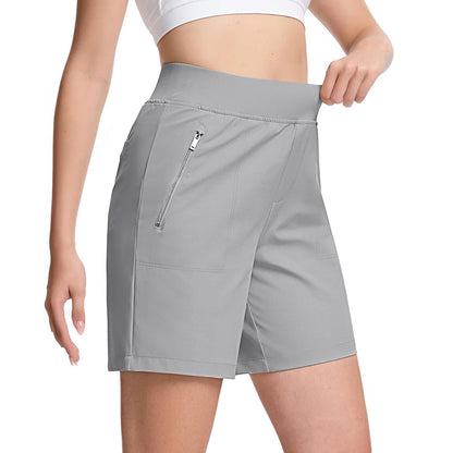 Women's High Waisted Hiking Shorts with Zippers