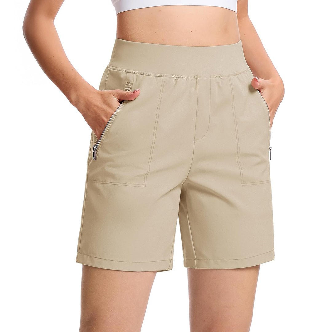 Women's High Waisted Hiking Shorts with Zippers
