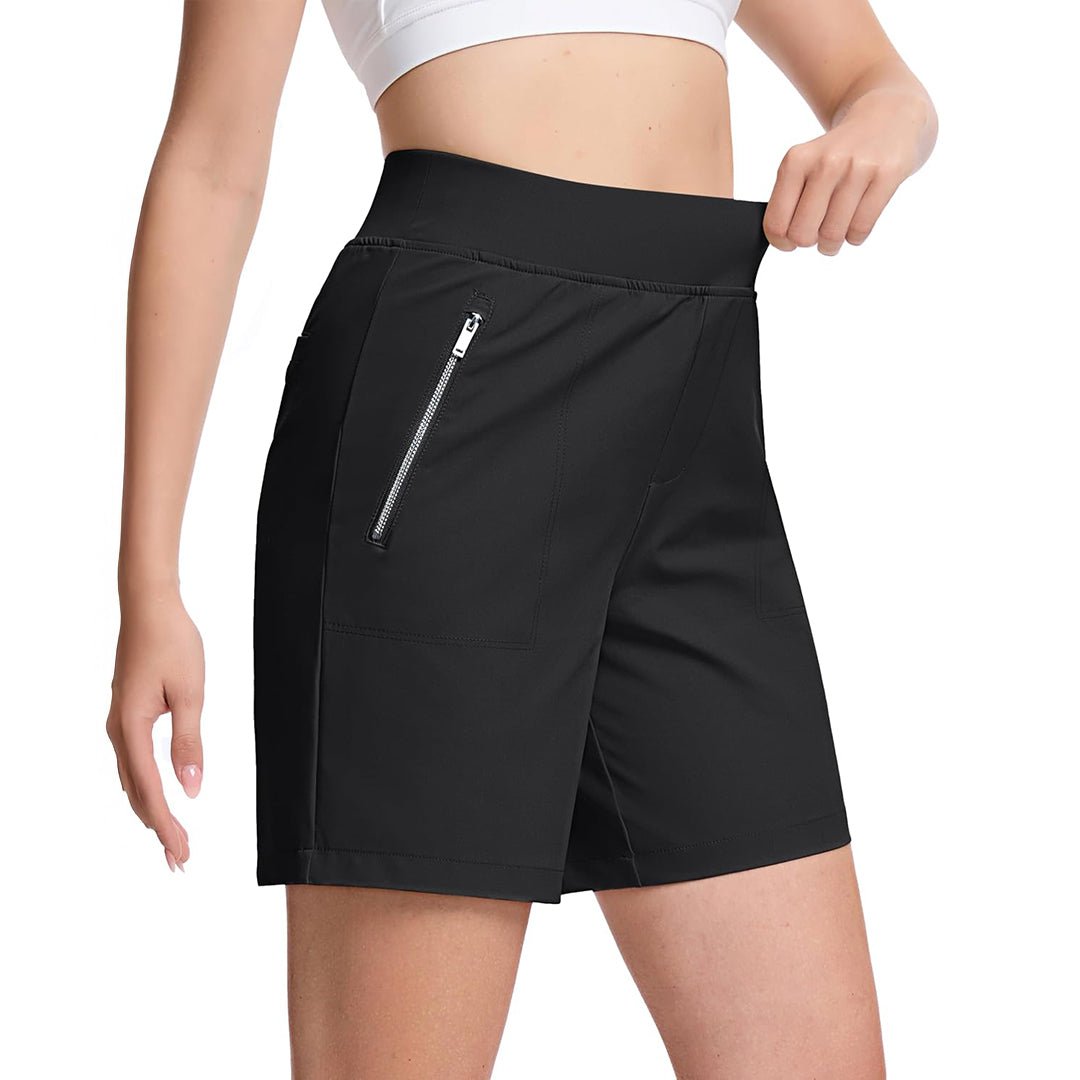 Women's High Waisted Hiking Shorts with Zippers