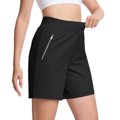 Women's High Waisted Hiking Shorts with Zippers