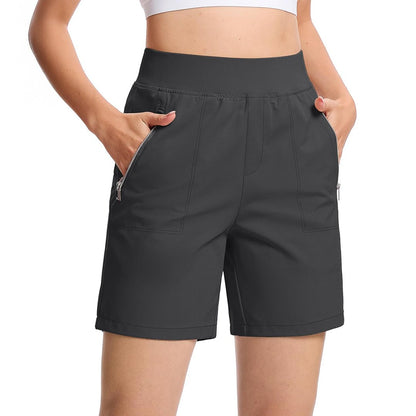 Women's High Waisted Hiking Shorts with Zippers