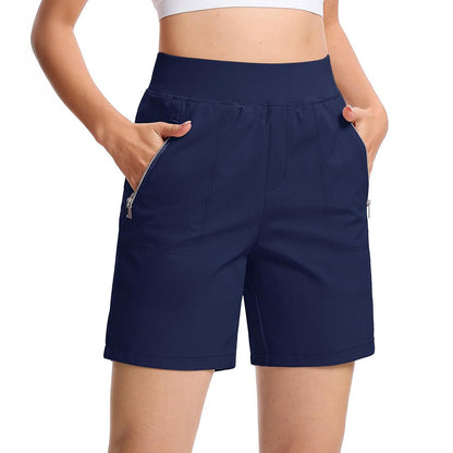 Women's High Waisted Hiking Shorts with Zippers