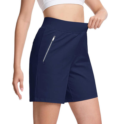 Women's High Waisted Hiking Shorts with Zippers
