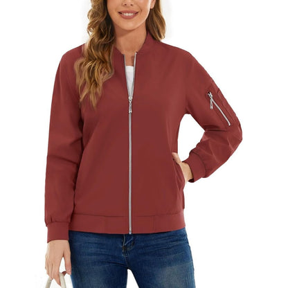 Women's Lightweight Casual Windbreaker Bomber Jackets