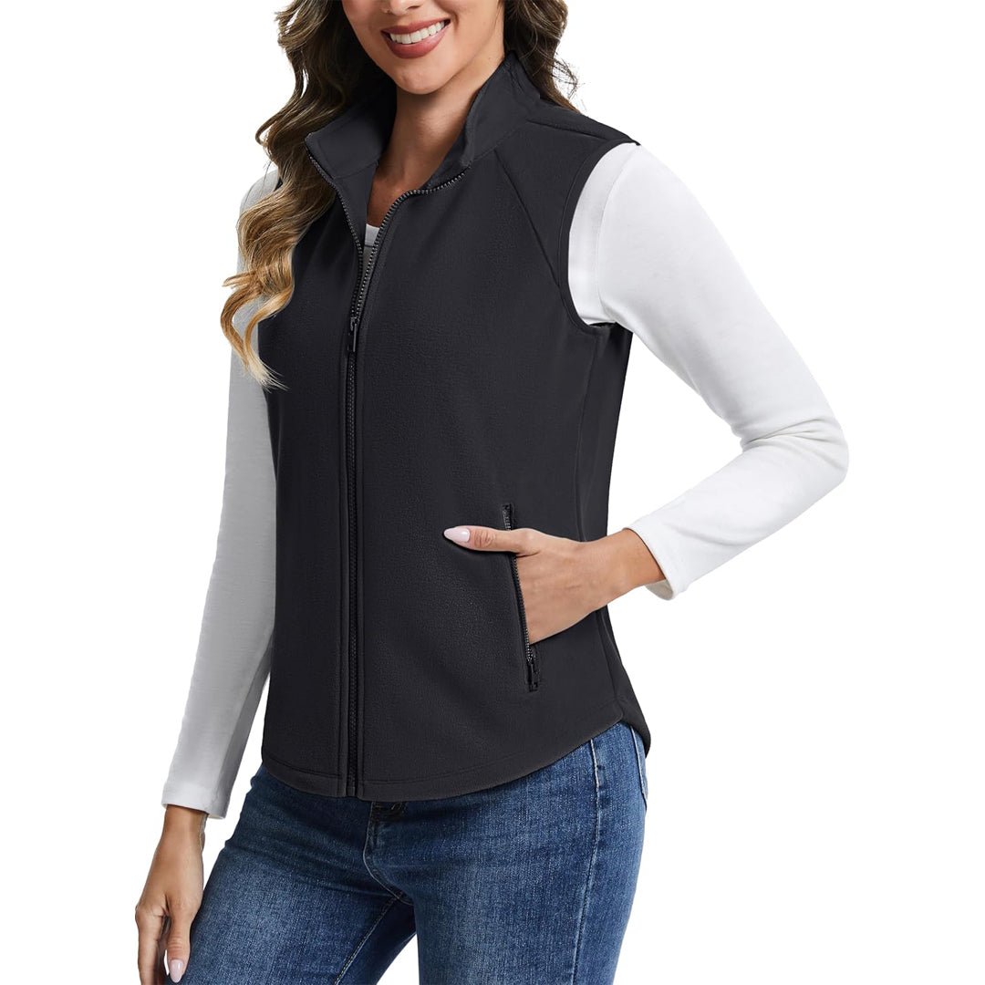 Women's Lightweight Full Zip Outerwear Warm Fleece Vest