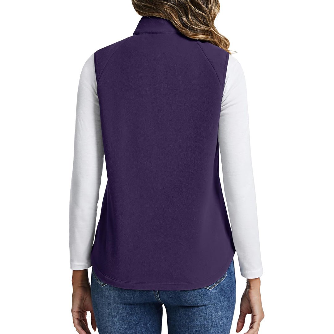 Women's Lightweight Full Zip Outerwear Warm Fleece Vest