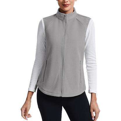 Women's Lightweight Full Zip Outerwear Warm Fleece Vest
