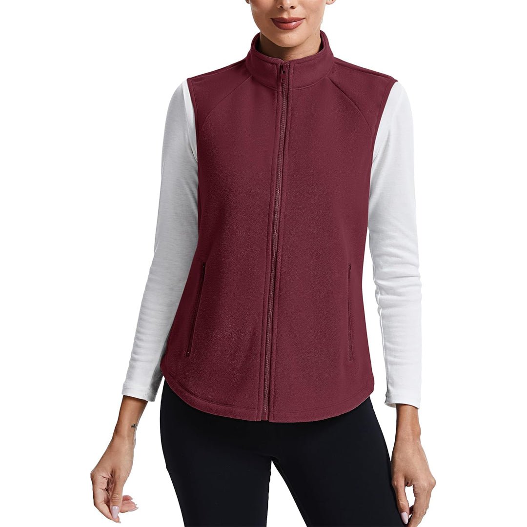 Women's Lightweight Full Zip Outerwear Warm Fleece Vest