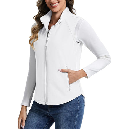Women's Lightweight Full Zip Outerwear Warm Fleece Vest