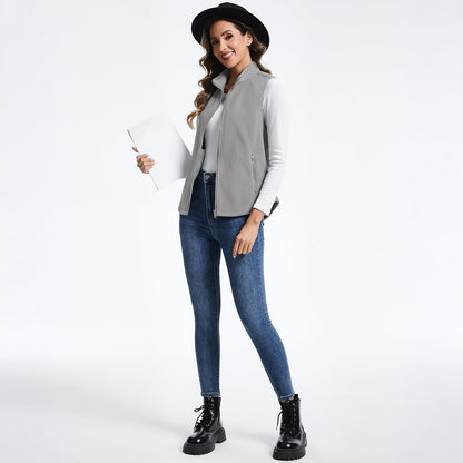 Women's Lightweight Full Zip Outerwear Warm Fleece Vest
