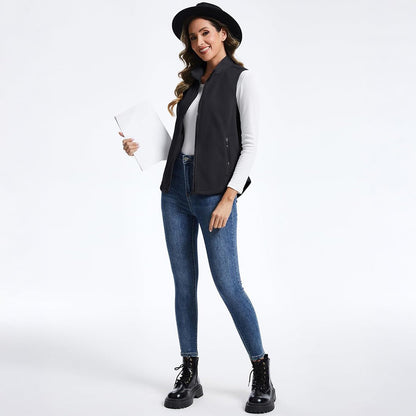 Women's Lightweight Full Zip Outerwear Warm Fleece Vest