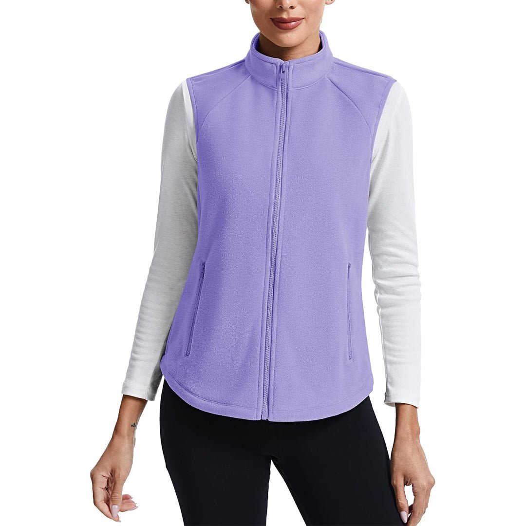 Women's Lightweight Full Zip Outerwear Warm Fleece Vest