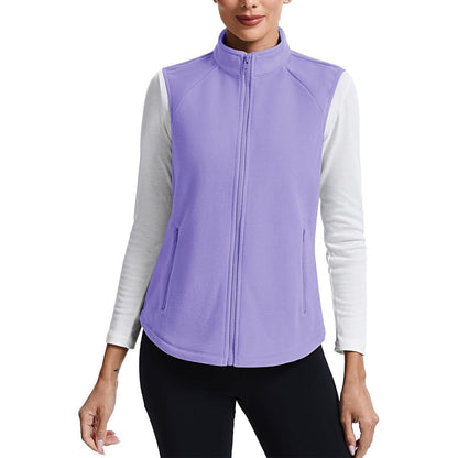 Women's Lightweight Full Zip Outerwear Warm Fleece Vest
