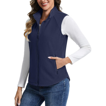 Women's Lightweight Full Zip Outerwear Warm Fleece Vest