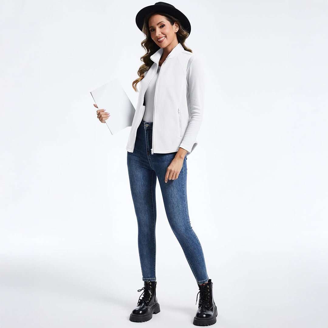 Women's Lightweight Full Zip Outerwear Warm Fleece Vest