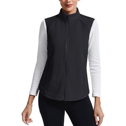 Women's Lightweight Full Zip Outerwear Warm Fleece Vest