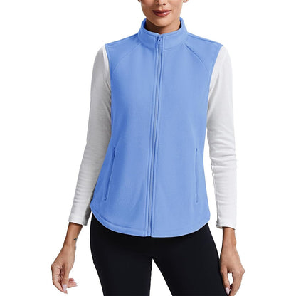 Women's Lightweight Full Zip Outerwear Warm Fleece Vest