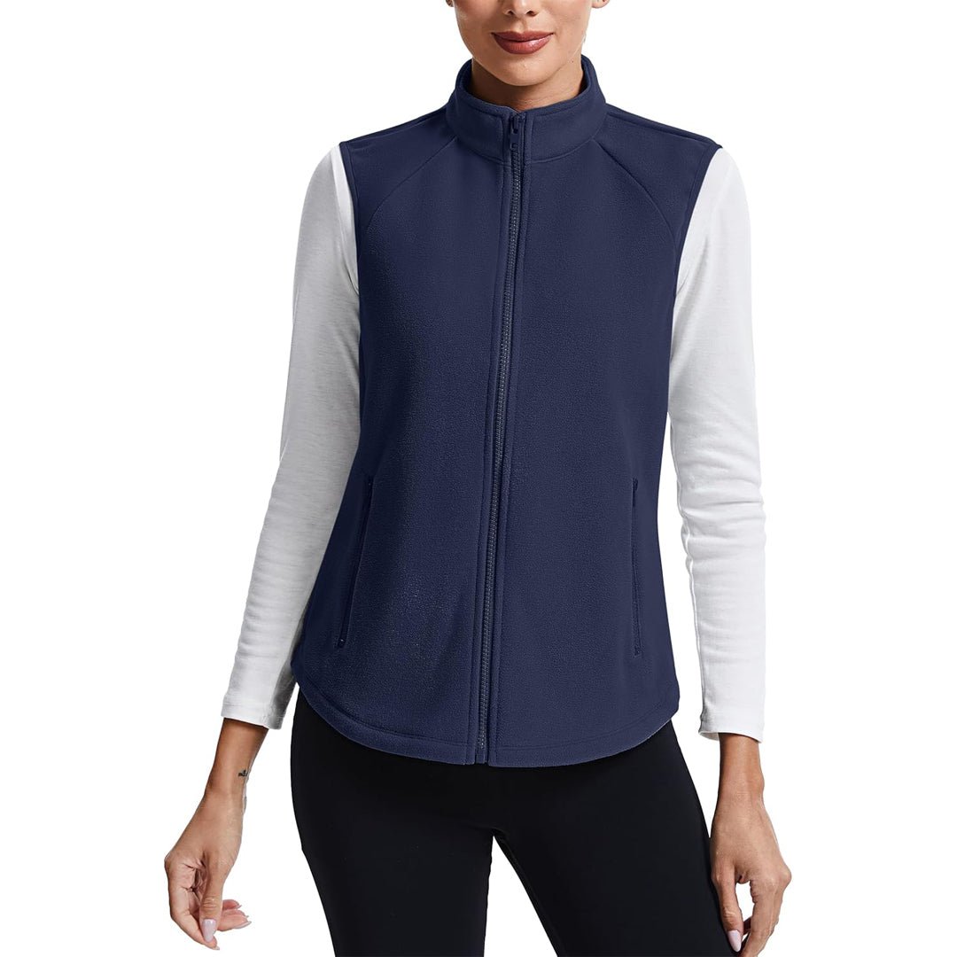 Women's Lightweight Full Zip Outerwear Warm Fleece Vest