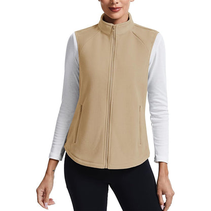 Women's Lightweight Full Zip Outerwear Warm Fleece Vest