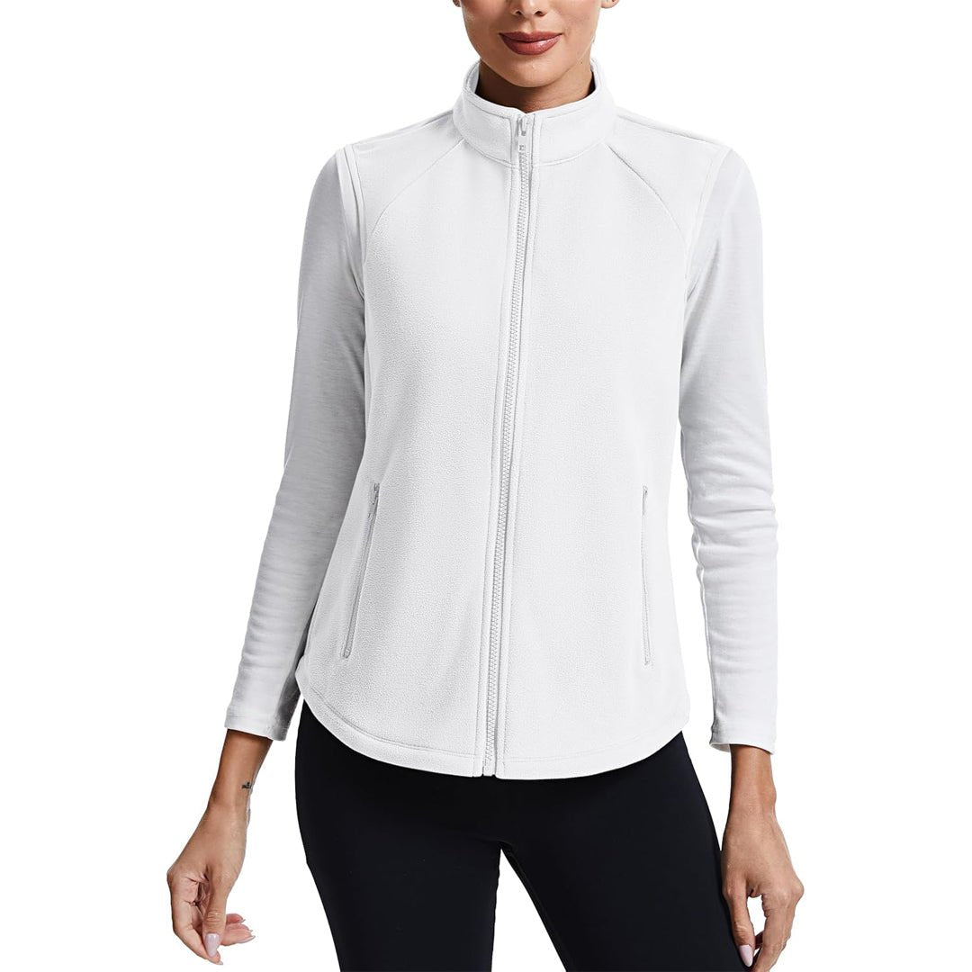 Women's Lightweight Full Zip Outerwear Warm Fleece Vest