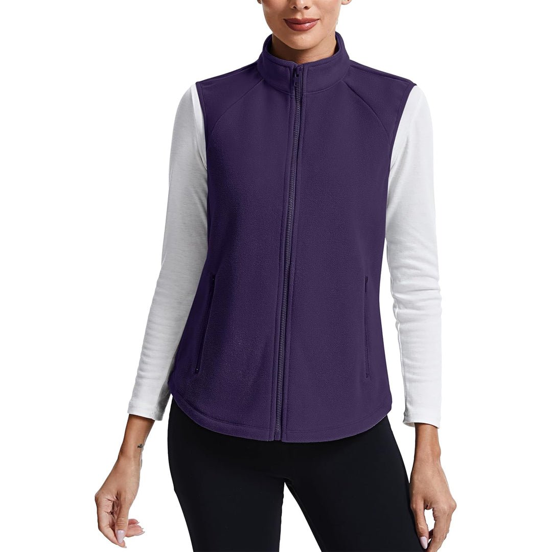 Women's Lightweight Full Zip Outerwear Warm Fleece Vest