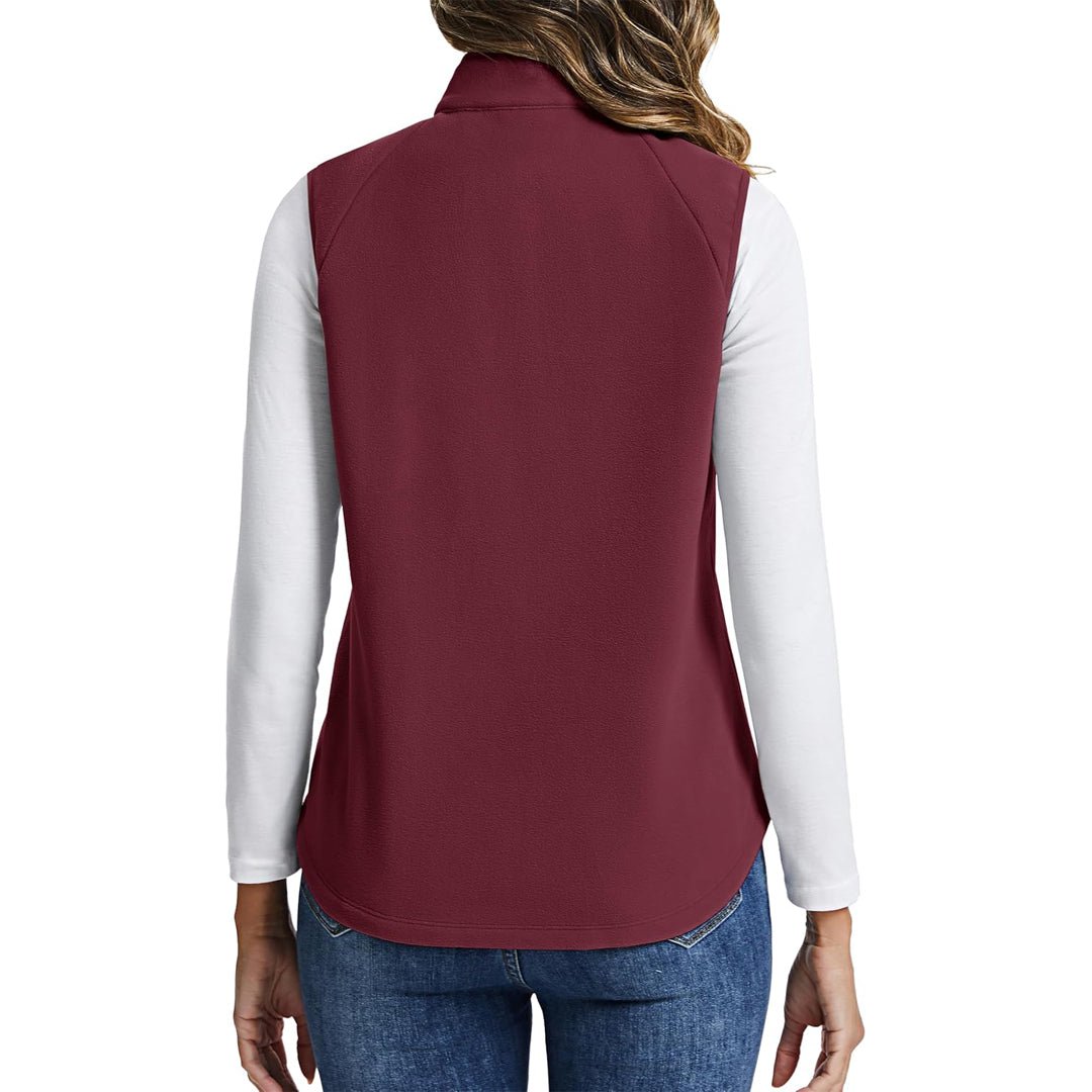 Women's Lightweight Full Zip Outerwear Warm Fleece Vest