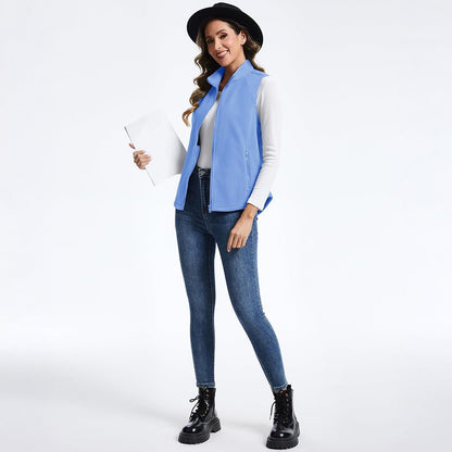 Women's Lightweight Full Zip Outerwear Warm Fleece Vest