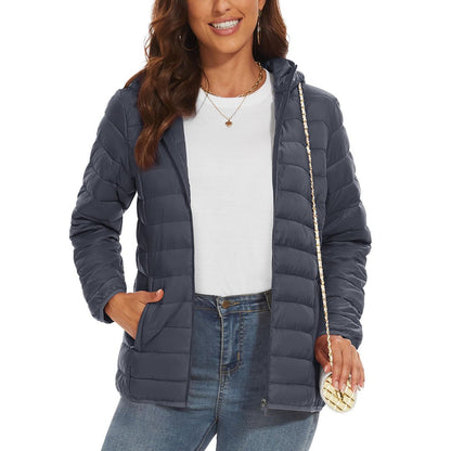 Women's Puffer Jacket Full-zip Water-Resistant Winter Hooded Coat