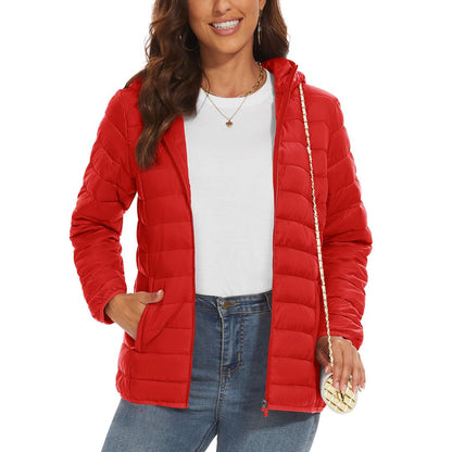 Women's Puffer Jacket Full-zip Water-Resistant Winter Hooded Coat