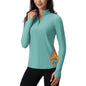 Women's Long Sleeve Quarter Zip Running Athletic Top