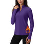 Women's Long Sleeve Quarter Zip Running Athletic Top