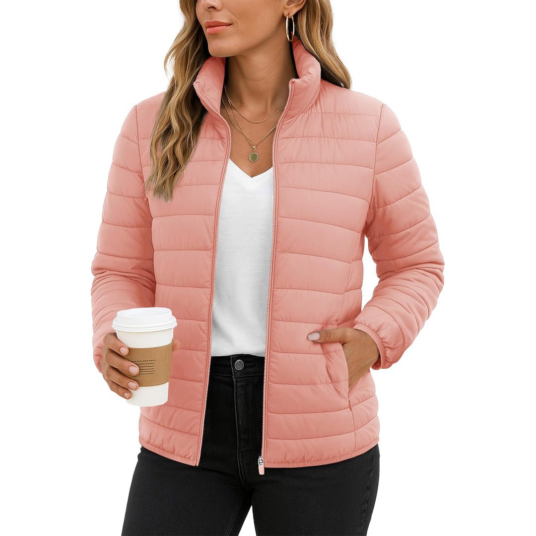 Womens Quilted Puffer Jacket Lightweight Warm Coat