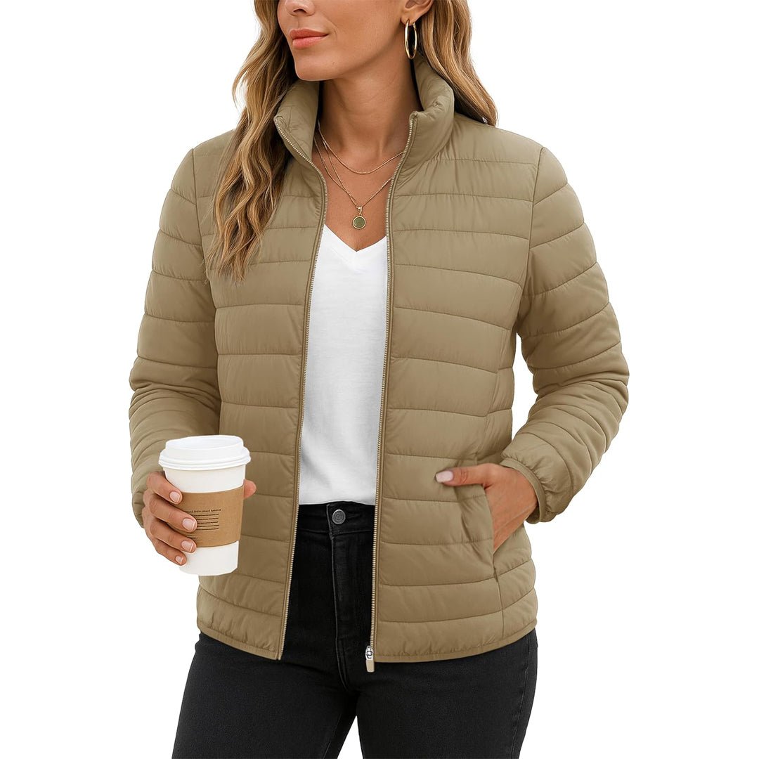 Womens Quilted Puffer Jacket Lightweight Warm Coat